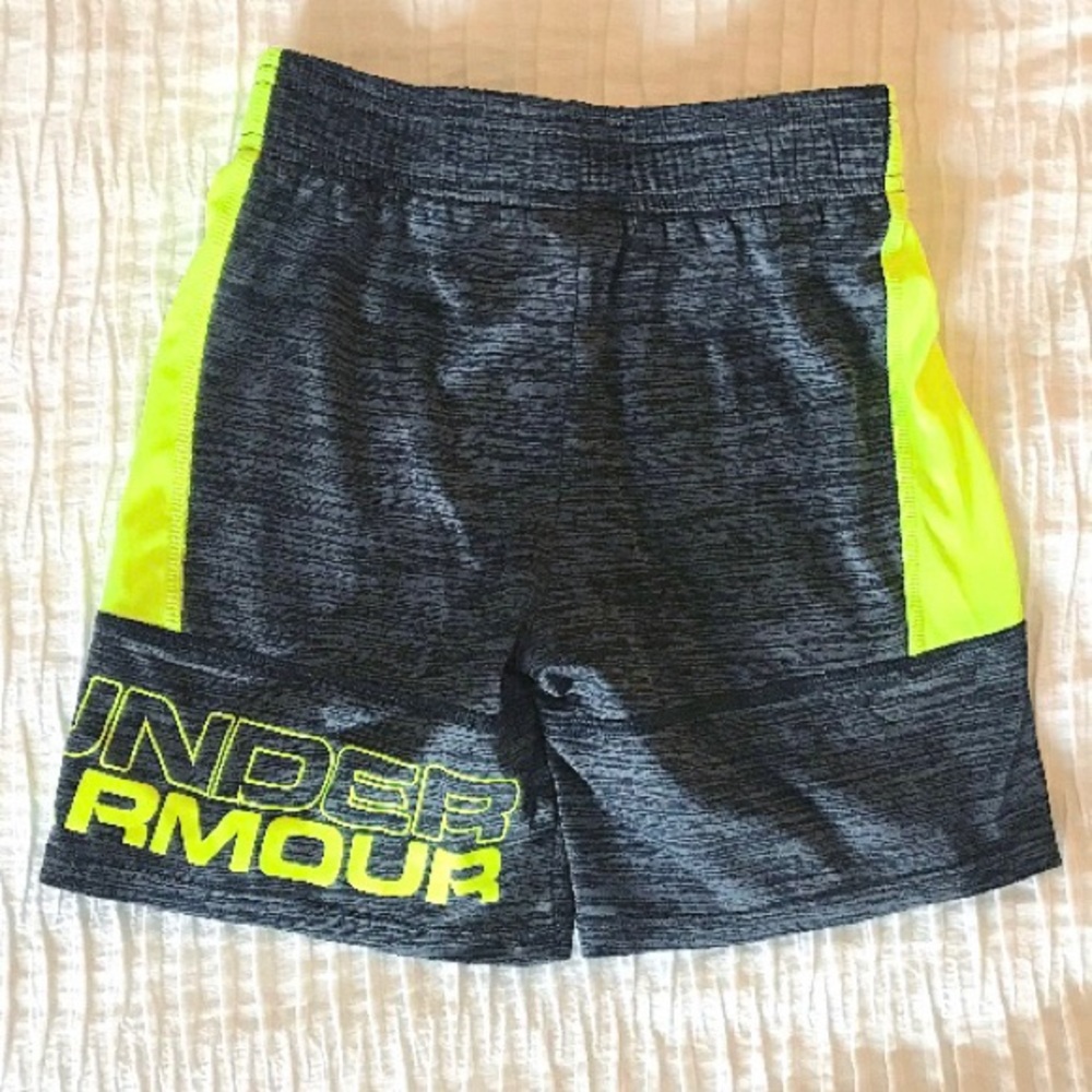 Under Armour Basketball Shorts With Pockets Gray & Green Size 5 / 6 - Picture 6 of 6